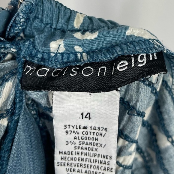 Madison Leigh Size 14 Floral Retro Square Neckline Dress Formal - Picture 9 of 12